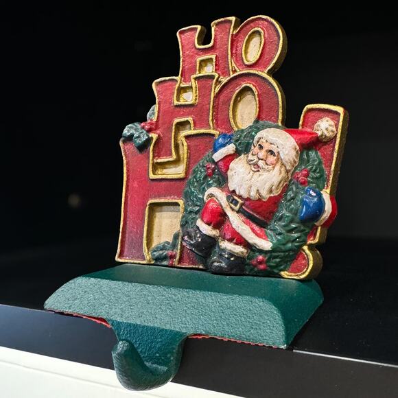 1990s Vintage Cast Iron Santa "Ho Ho Ho" Stocking Hanger-Midwest of Cannon Falls - Picture 5 of 8